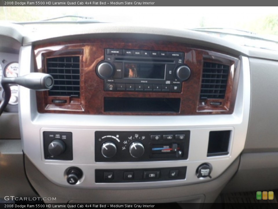 Medium Slate Gray Interior Controls for the 2008 Dodge Ram 5500 HD Laramie Quad Cab 4x4 Flat Bed #71329853