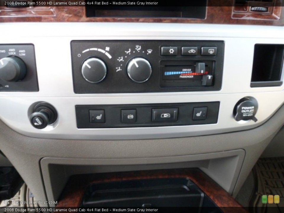 Medium Slate Gray Interior Controls for the 2008 Dodge Ram 5500 HD Laramie Quad Cab 4x4 Flat Bed #71329865