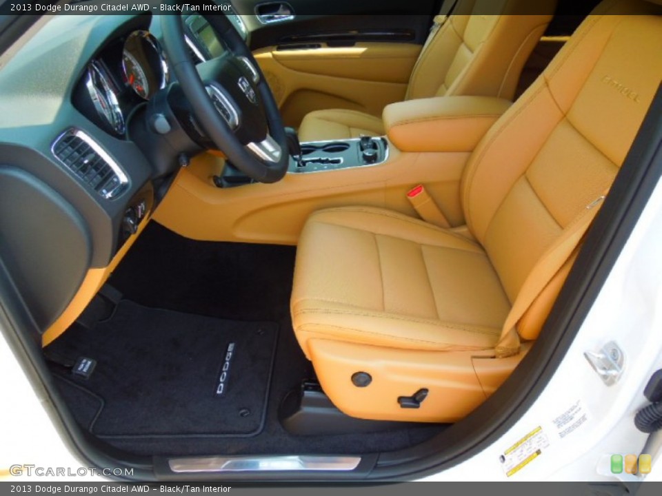Black/Tan Interior Front Seat for the 2013 Dodge Durango Citadel AWD #71332488