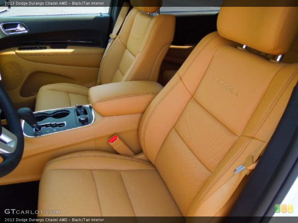 Black/Tan Interior Front Seat for the 2013 Dodge Durango Citadel AWD #71332494