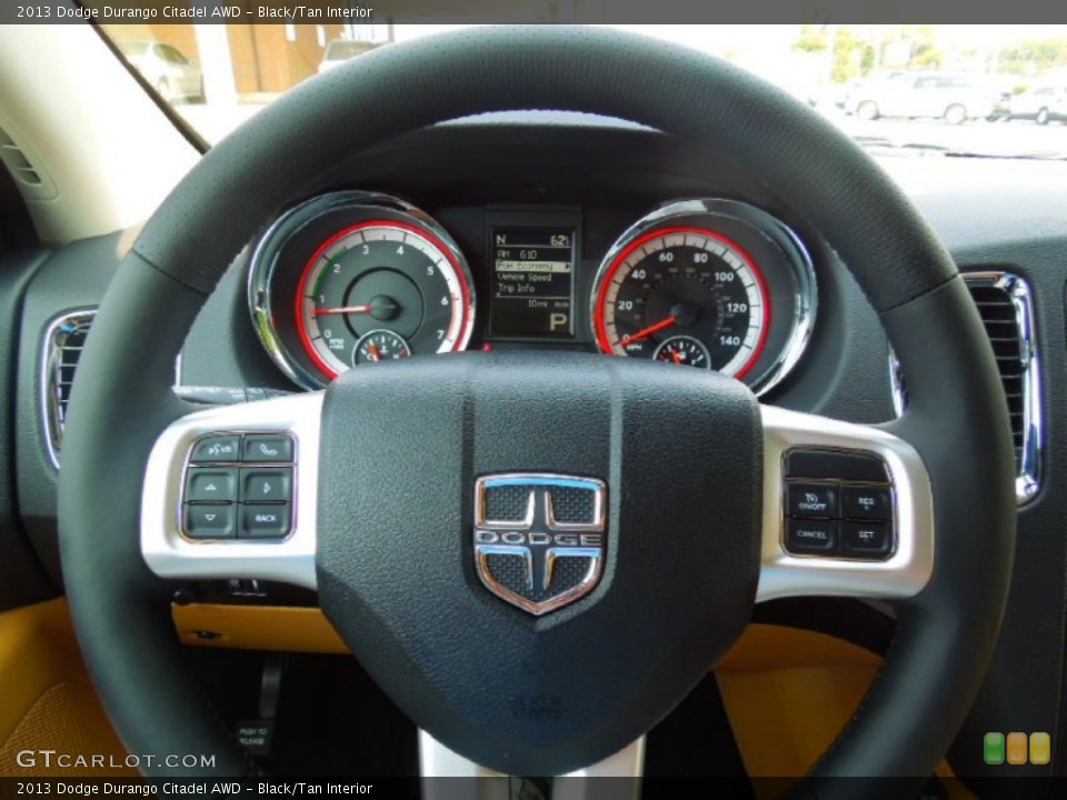 Black/Tan Interior Steering Wheel for the 2013 Dodge Durango Citadel AWD #71332536