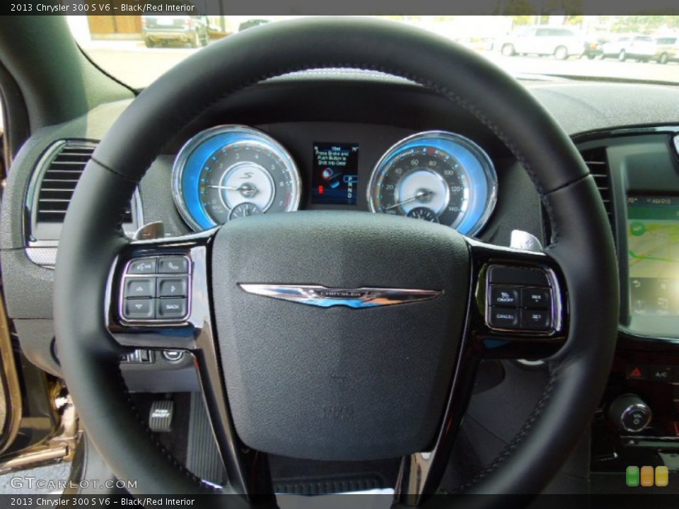 Black/Red Interior Steering Wheel for the 2013 Chrysler 300 S V6 #71332854