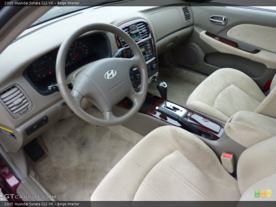 Beige Interior Prime Interior for the 2005 Hyundai Sonata GLS V6 #71340401