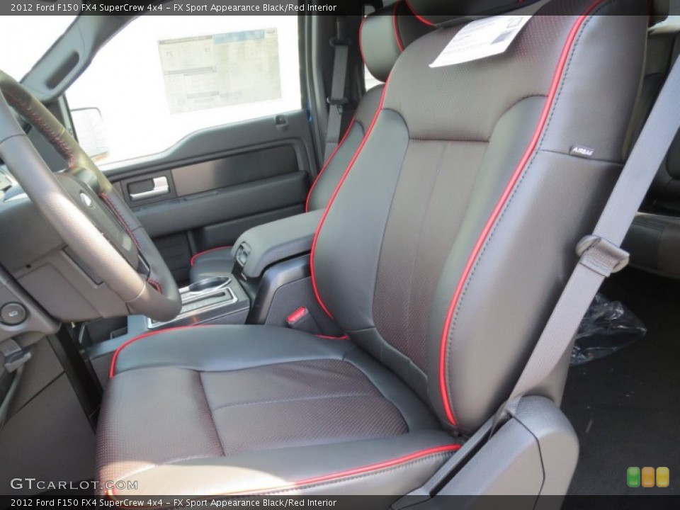 FX Sport Appearance Black/Red Interior Front Seat for the 2012 Ford F150 FX4 SuperCrew 4x4 #71340779