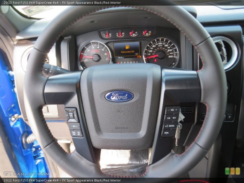 FX Sport Appearance Black/Red Interior Steering Wheel for the 2012 Ford F150 FX4 SuperCrew 4x4 #71340863