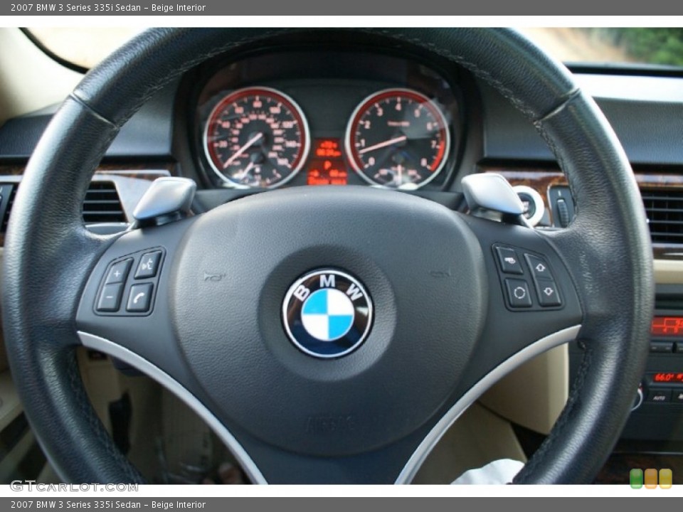 Beige Interior Steering Wheel for the 2007 BMW 3 Series 335i Sedan #71342828