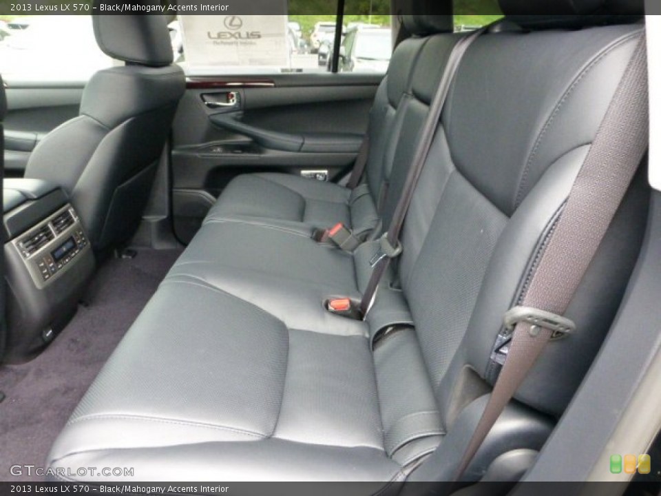 Black/Mahogany Accents Interior Rear Seat for the 2013 Lexus LX 570 #71343536