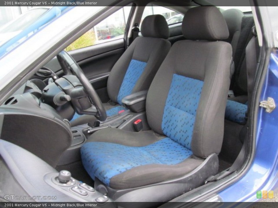 Midnight Black/Blue Interior Front Seat for the 2001 Mercury Cougar V6 #71360093