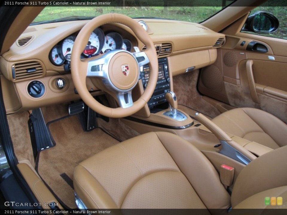 Natural Brown Interior Prime Interior for the 2011 Porsche 911 Turbo S Cabriolet #71367949