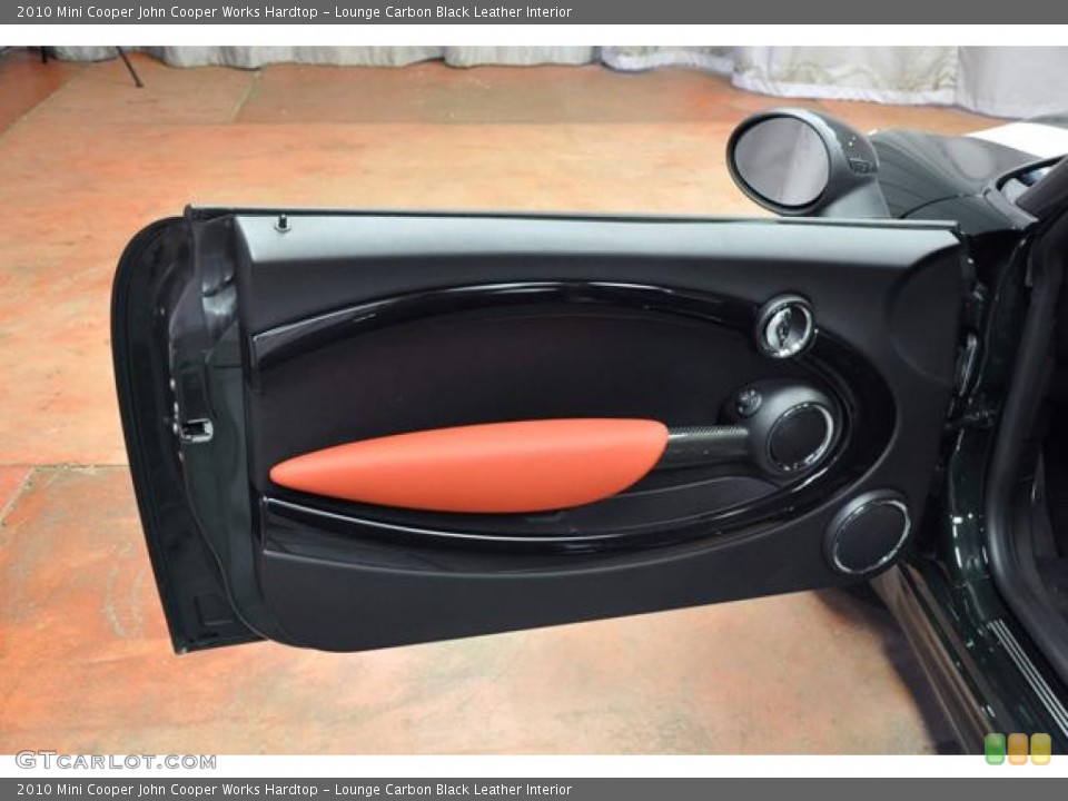 Lounge Carbon Black Leather Interior Door Panel for the 2010 Mini Cooper John Cooper Works Hardtop #71372902