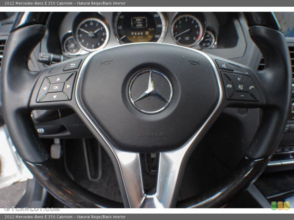Natural Beige/Black Interior Steering Wheel for the 2012 Mercedes-Benz E 350 Cabriolet #71374594
