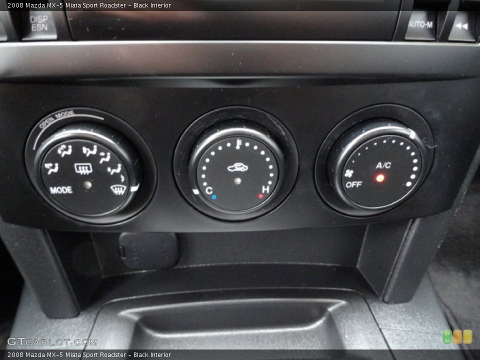 Black Interior Controls for the 2008 Mazda MX-5 Miata Sport Roadster #71378080
