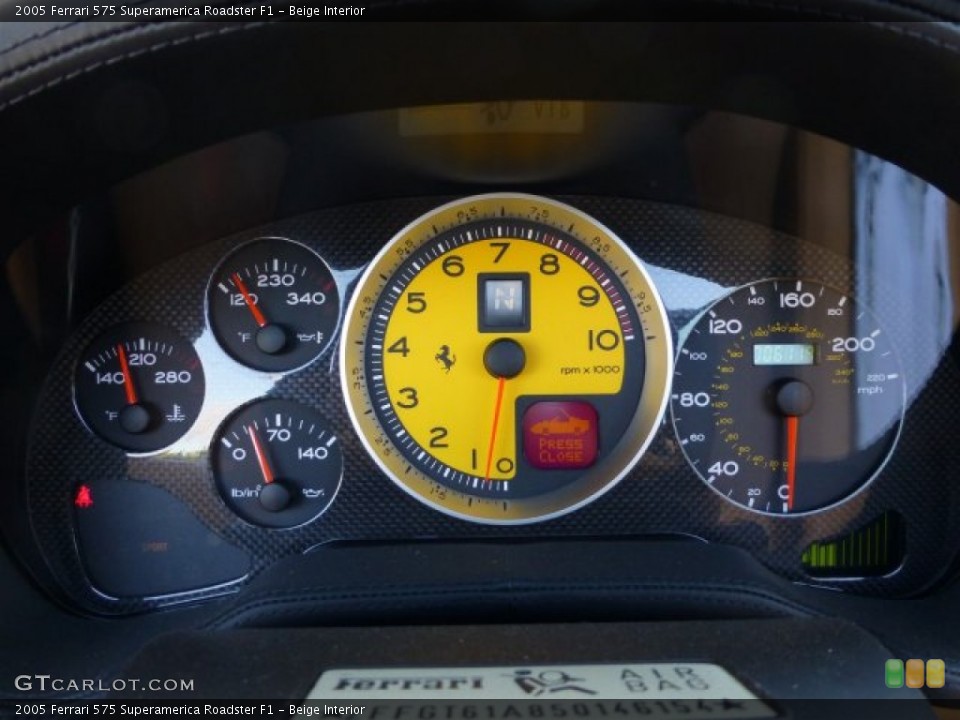 Beige Interior Gauges for the 2005 Ferrari 575 Superamerica Roadster F1 #71380735