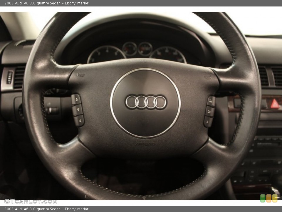 Ebony Interior Steering Wheel for the 2003 Audi A6 3.0 quattro Sedan #71381515
