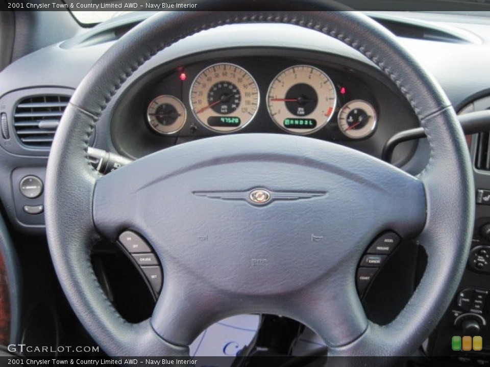 Navy Blue Interior Steering Wheel for the 2001 Chrysler Town & Country Limited AWD #71382847