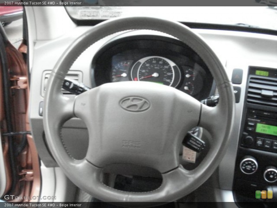 Beige Interior Steering Wheel for the 2007 Hyundai Tucson SE 4WD #71385289