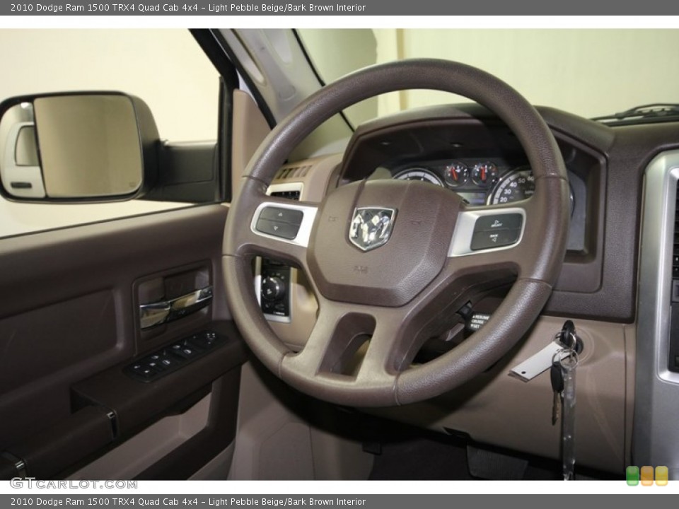 Light Pebble Beige/Bark Brown Interior Steering Wheel for the 2010 Dodge Ram 1500 TRX4 Quad Cab 4x4 #71385871