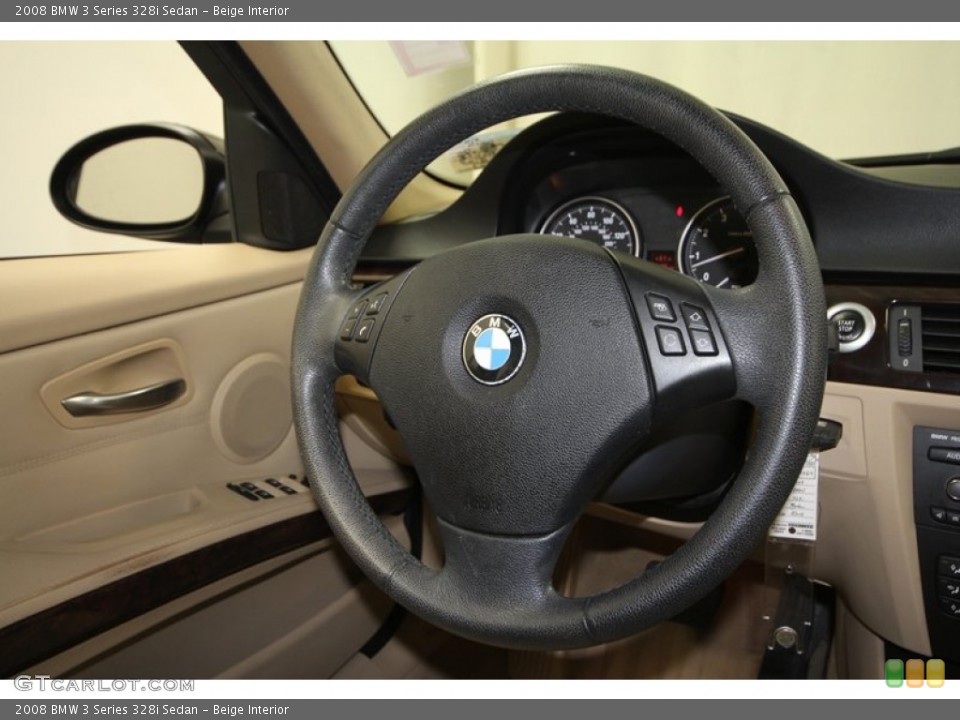 Beige Interior Steering Wheel for the 2008 BMW 3 Series 328i Sedan #71387350