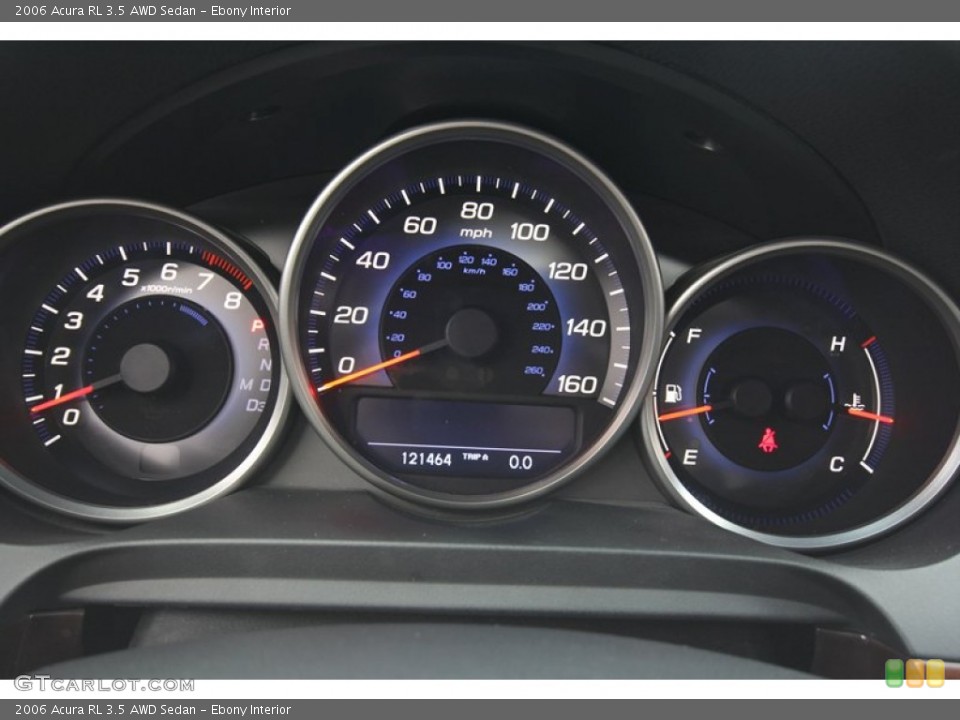 Ebony Interior Gauges for the 2006 Acura RL 3.5 AWD Sedan #71388248
