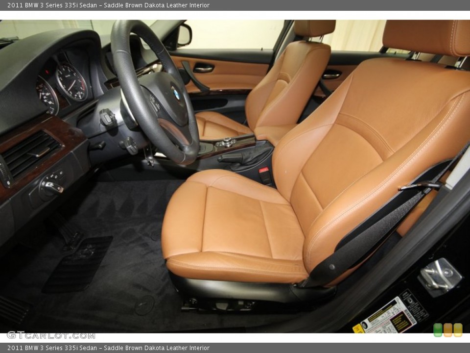 Saddle Brown Dakota Leather Interior Front Seat for the 2011 BMW 3 Series 335i Sedan #71388970