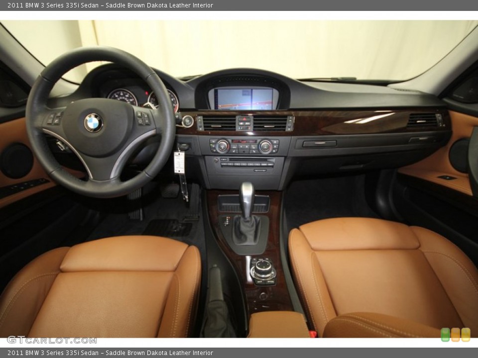 Saddle Brown Dakota Leather Interior Dashboard for the 2011 BMW 3 Series 335i Sedan #71388982