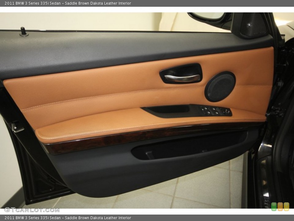 Saddle Brown Dakota Leather Interior Door Panel for the 2011 BMW 3 Series 335i Sedan #71389075