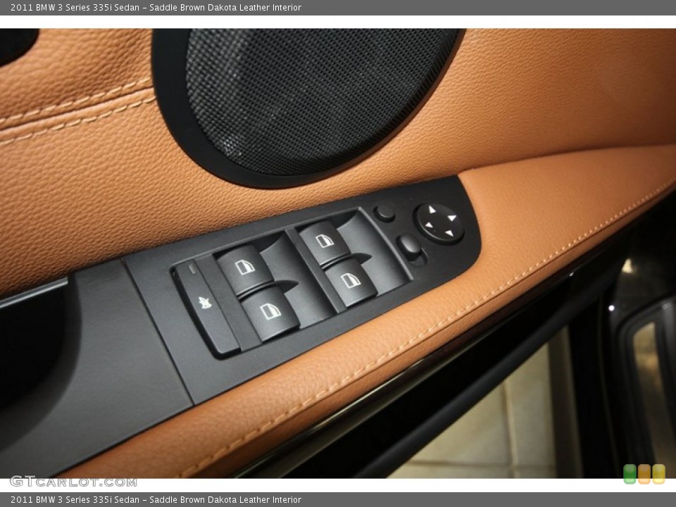 Saddle Brown Dakota Leather Interior Controls for the 2011 BMW 3 Series 335i Sedan #71389084