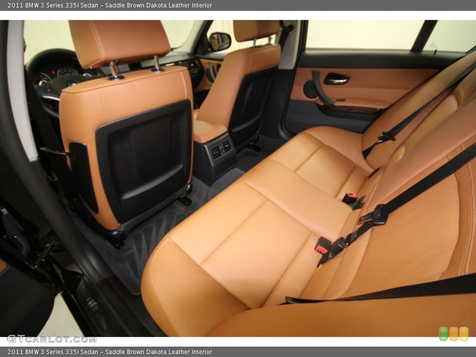 Saddle Brown Dakota Leather Interior Rear Seat for the 2011 BMW 3 Series 335i Sedan #71389192