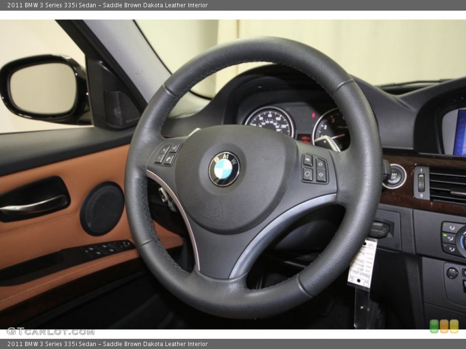Saddle Brown Dakota Leather Interior Steering Wheel for the 2011 BMW 3 Series 335i Sedan #71389210