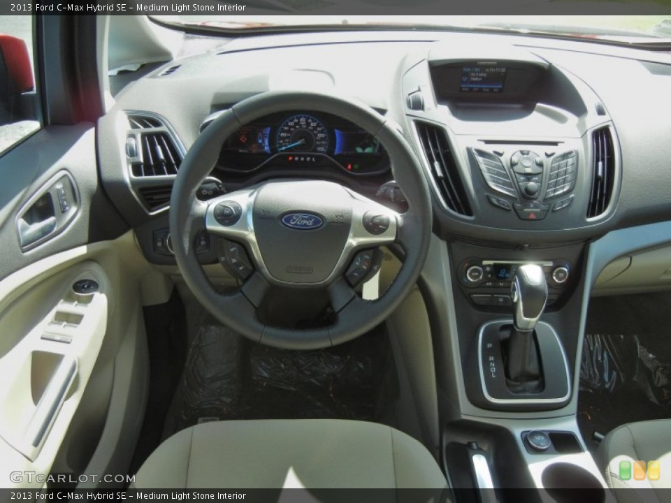 Medium Light Stone Interior Dashboard for the 2013 Ford C-Max Hybrid SE #71390101
