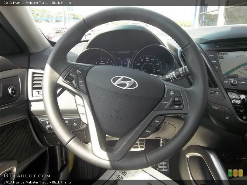 Black Interior Steering Wheel for the 2013 Hyundai Veloster Turbo #71398828
