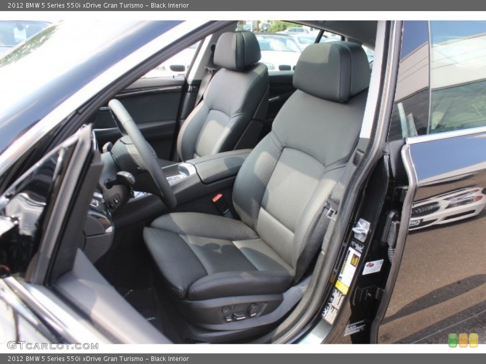 Black Interior Front Seat for the 2012 BMW 5 Series 550i xDrive Gran Turismo #71399572