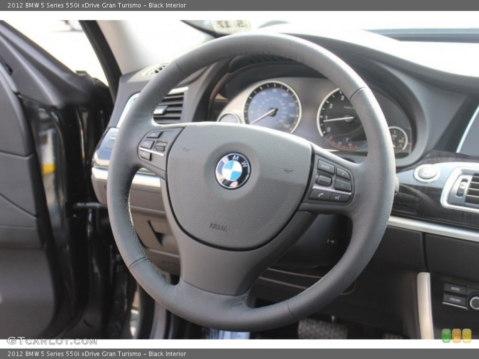 Black Interior Steering Wheel for the 2012 BMW 5 Series 550i xDrive Gran Turismo #71399608