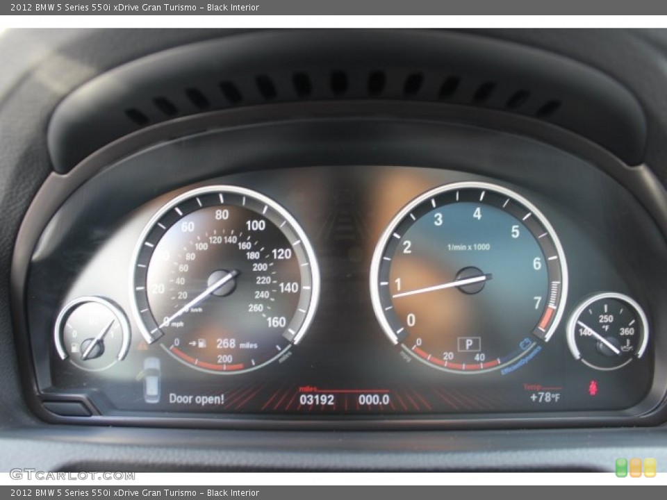Black Interior Gauges for the 2012 BMW 5 Series 550i xDrive Gran Turismo #71399632