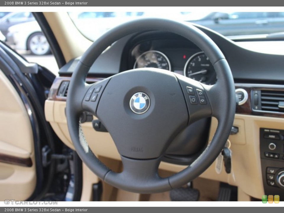 Beige Interior Steering Wheel for the 2008 BMW 3 Series 328xi Sedan #71401936
