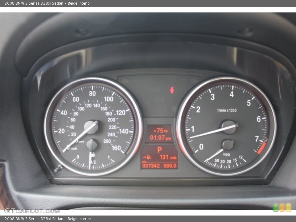 Beige Interior Gauges for the 2008 BMW 3 Series 328xi Sedan #71401963