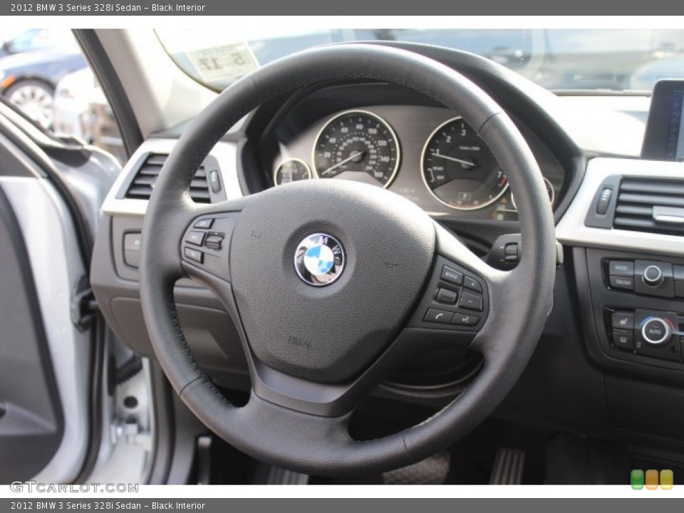 Black Interior Steering Wheel for the 2012 BMW 3 Series 328i Sedan #71402239