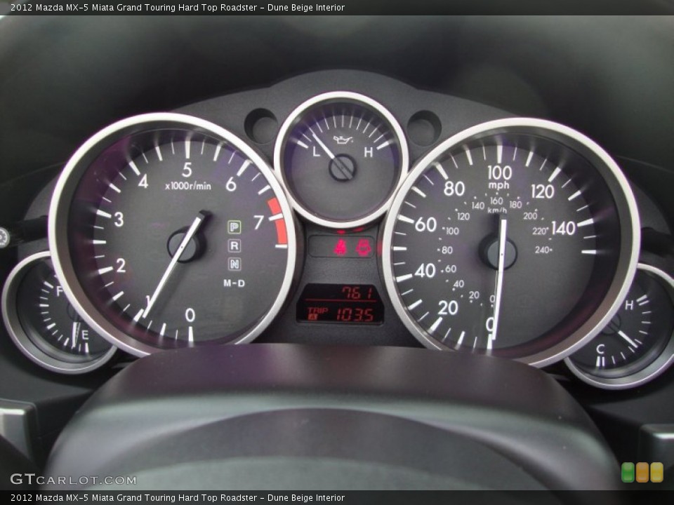 Dune Beige Interior Gauges for the 2012 Mazda MX-5 Miata Grand Touring Hard Top Roadster #71402731