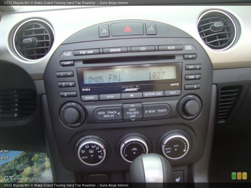 Dune Beige Interior Controls for the 2012 Mazda MX-5 Miata Grand Touring Hard Top Roadster #71402746
