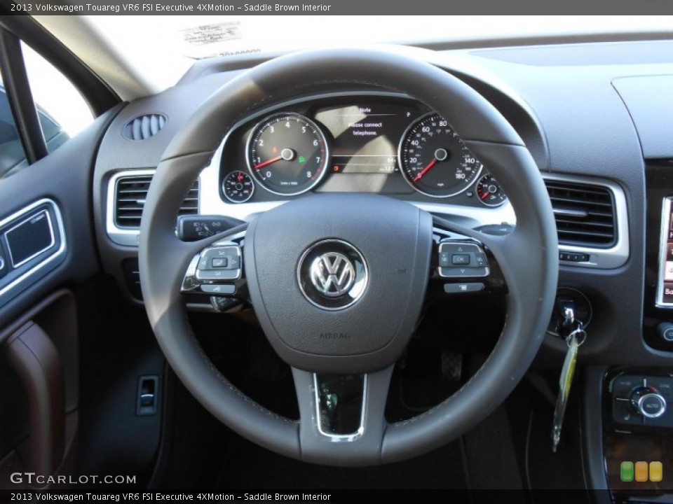 Saddle Brown Interior Steering Wheel for the 2013 Volkswagen Touareg VR6 FSI Executive 4XMotion #71407117