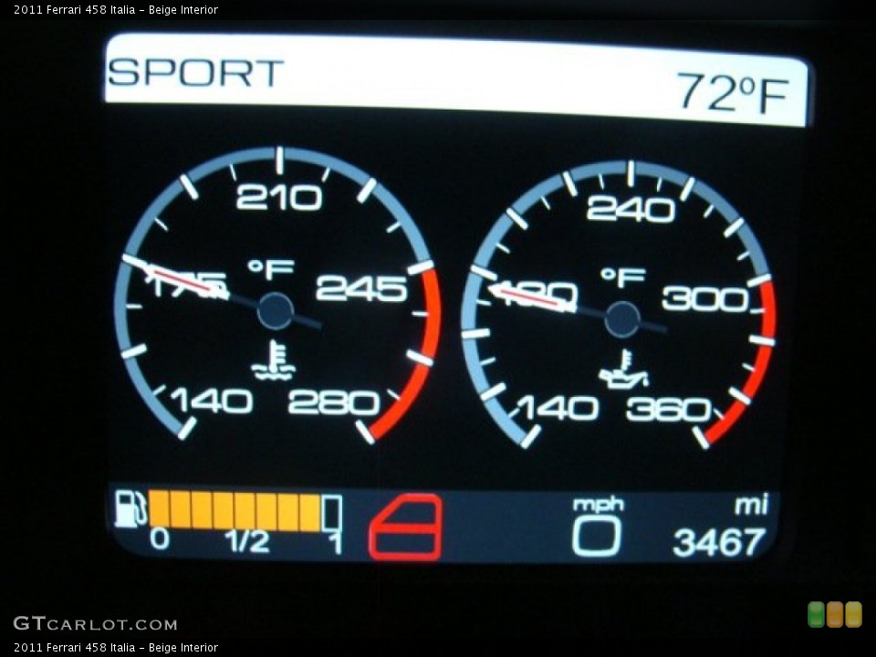 Beige Interior Gauges for the 2011 Ferrari 458 Italia #71407834