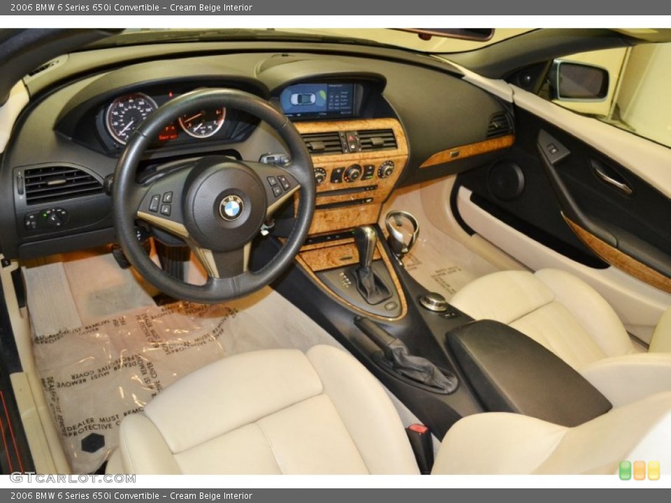 Cream Beige Interior Prime Interior for the 2006 BMW 6 Series 650i Convertible #71409487