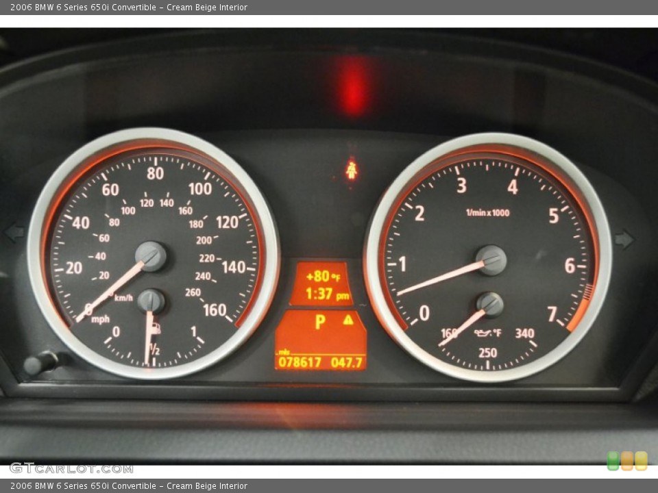 Cream Beige Interior Gauges for the 2006 BMW 6 Series 650i Convertible #71409550