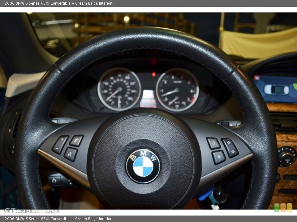 Cream Beige Interior Steering Wheel for the 2006 BMW 6 Series 650i Convertible #71409559