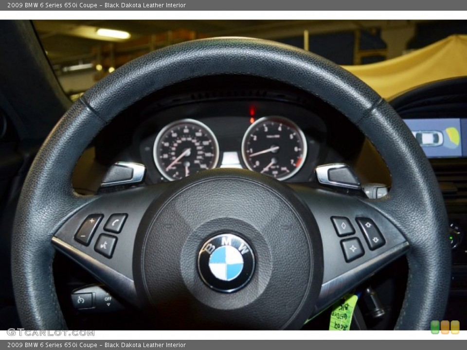 Black Dakota Leather Interior Steering Wheel for the 2009 BMW 6 Series 650i Coupe #71409838