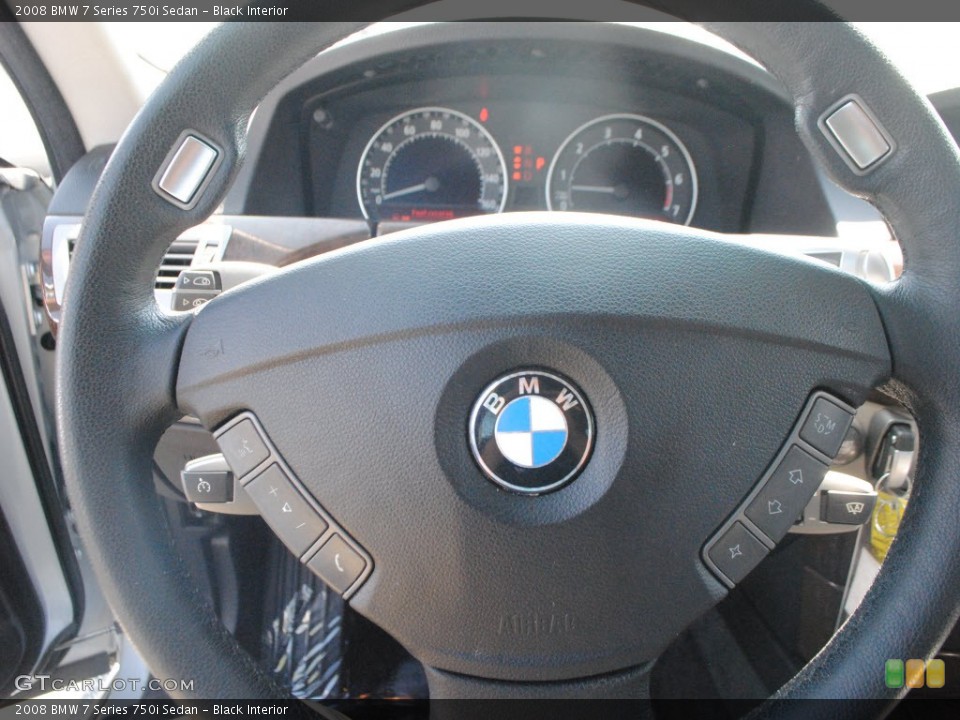 Black Interior Steering Wheel for the 2008 BMW 7 Series 750i Sedan #71410543