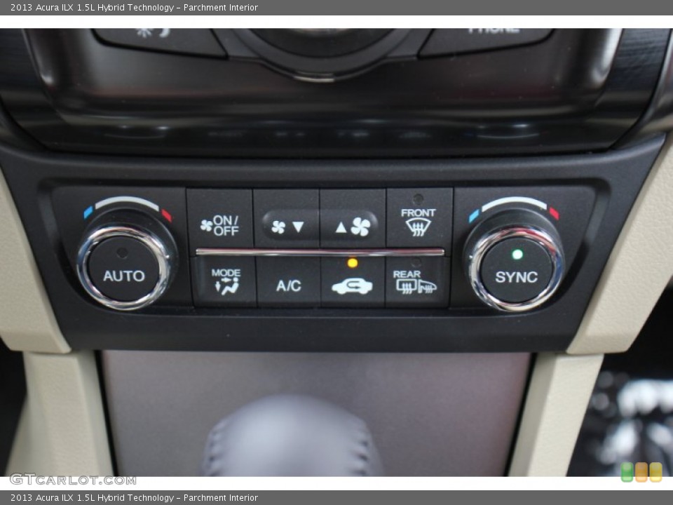 Parchment Interior Controls for the 2013 Acura ILX 1.5L Hybrid Technology #71415439