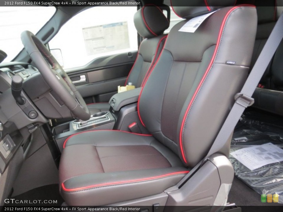 FX Sport Appearance Black/Red Interior Front Seat for the 2012 Ford F150 FX4 SuperCrew 4x4 #71415582