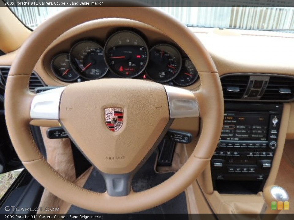 Sand Beige Interior Steering Wheel for the 2009 Porsche 911 Carrera Coupe #71415958