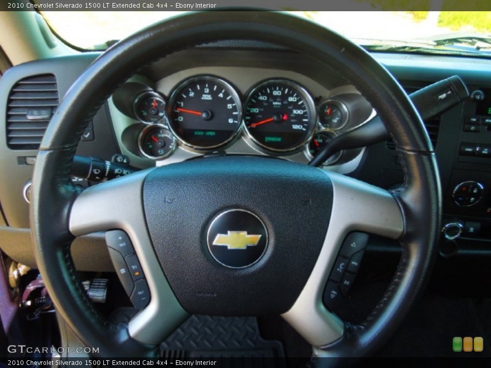 Ebony Interior Steering Wheel for the 2010 Chevrolet Silverado 1500 LT Extended Cab 4x4 #71424172